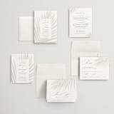 "Faded Palm" - Wedding Invitations in Mist by Lauren Chism - Invitation Suite