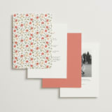"Roses Crest" - Wedding Invitations in Pomegranate by Everett Paper Goods - Back of Card Options
