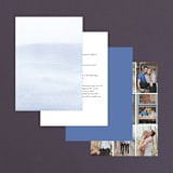 "Watercolour Stripe" - Wedding Invitations in Azure by Bethan - Back of Card Options