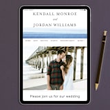 "Watercolour Stripe" - Wedding Invitations in Azure by Bethan - FREE Wedding Website