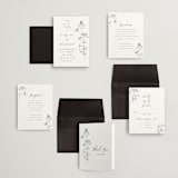 "Sketched Florals" - Wedding Invitations in Storm by Baumbirdy - Invitation Suite