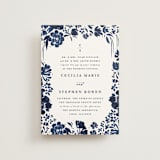 "brushstrokes in bloom" - Wedding Invitations in Indigo by Angela Marzuki - Front