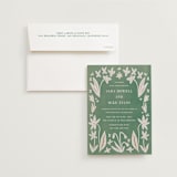 "Friendly Flowers" - Wedding Invitations in Emerald by Ani Somi - Invitation with Envelope