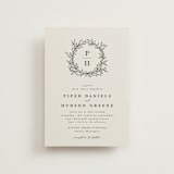 "leafy wreath" - Wedding Invitations in Cotton by Kate Ahn - Front