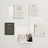 "leafy wreath" - Wedding Invitations in Cotton by Kate Ahn - Invitation Suite
