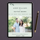 "Botanical Name Plate" - Wedding Invitations in Sage by Shiny Penny Studio - FREE Wedding Website
