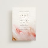 "Delicate brushstrokes" - Wedding Invitations in Blush by Lucrecia Caporale - Front