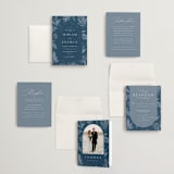 "Linen" - Wedding Invitations in Midnight by Ashley Rosenbaum - Invitation Suite