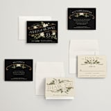 "Vintage Print" - Wedding Invitations in Licorice by GeekInk Design - Invitation Suite