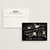 "Vintage Print" - Wedding Invitations in Licorice by GeekInk Design - Invitation with Envelope