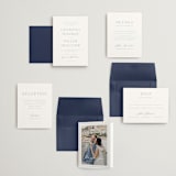 "Modern Air" - Wedding Invitations in Dusty Blue by Stacey Meacham - Invitation Suite