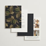 "Elegant Leaves" - Wedding Invitations in Slate by GeekInk Design - Back of Card Options