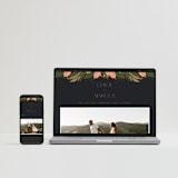 "Elegant Leaves" - Wedding Invitations in Slate by GeekInk Design - FREE Wedding Website