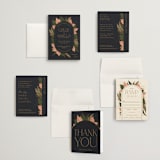 "Elegant Leaves" - Wedding Invitations in Slate by GeekInk Design - Invitation Suite