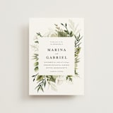"Enchanted Greenery" - Wedding Invitations in Frost by Susan Moyal - Front