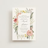 "Organic Florals" - Wedding Invitations in Blush by Susan Moyal - Front