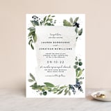 "Euca On A Whim" - Wedding Invitations in Navy by Palm Bridal - Front