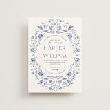 "Daisy Toile" - Wedding Invitations in Blue Willow by Susan Zinader - Front