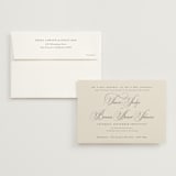 "Wonderful Tonight" - Wedding Invitations in Oreo Creme by Design Lotus - Invitation with Envelope
