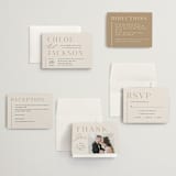 "Left Stack" - Wedding Invitations in Vanilla by Alethea and Ruth - Invitation Suite