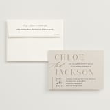 "Left Stack" - Wedding Invitations in Vanilla by Alethea and Ruth - Invitation with Envelope