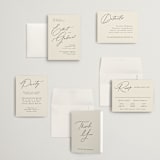 "Scripted Names" - Wedding Invitations in Ecru by Hooray Creative - Invitation Suite