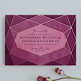 "Abstract Jewel" - Wedding Invitations in Amethyst by Rebecca Bowen - Front