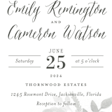 "Watercolor Floral" - Wedding Invitations in Fog by Jill Means - Detail