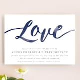 "Love" - Wedding Invitations in Navy by Shannon Chen of Four Wet Feet Studio - Front