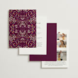 "Henna" - Wedding Invitations in Mixed Berry by fatfatin - Back of Card Options