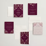 "Henna" - Wedding Invitations in Mixed Berry by fatfatin - Invitation Suite