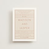 "Modern Ticket" - Wedding Invitations in Rust by Alethea and Ruth - Front