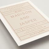 "Modern Ticket" - Wedding Invitations in Rust by Alethea and Ruth - Detail