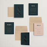 "Centro" - Wedding Invitations in Midnight by Up Up Creative - Invitation Suite