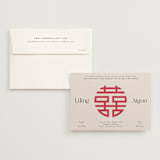 "Happy in Love" - Wedding Invitations in Cream by Inkblot Design - Invitation with Envelope