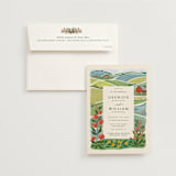 "Farm and Field" - Wedding Invitations in Barn by Paper Sun Studio - Invitation with Envelope