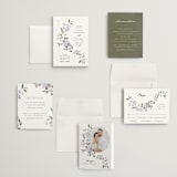 "Sweeping Vine" - Wedding Invitations in Periwinkle by Itsy Belle Studio - Invitation Suite
