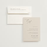 "Corner" - Wedding Invitations in Linen by Kelly Schmidt - Invitation with Envelope