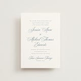 "Empire" - Wedding Invitations in Dusty Blue by Jennifer Postorino - Front