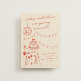 "Party On!" - Wedding Invitations in Sangria Spark by Zove Ahhh - Front