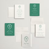 "Palm Tree Crest" - Wedding Invitations in Palm by Erika Firm - Invitation Suite