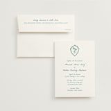 "Palm Tree Crest" - Wedding Invitations in Palm by Erika Firm - Invitation with Envelope