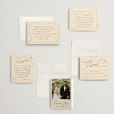 "French Whimsy Script" - Wedding Invitations in Champagne by Wallace Design Co. - Invitation Suite