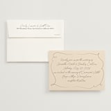 "French Whimsy Script" - Wedding Invitations in Champagne by Wallace Design Co. - Invitation with Envelope