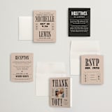 "Bold Stack" - Wedding Invitations in Noir by Alethea and Ruth - Invitation Suite