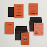 "Bold and Demure" - Wedding Invitations in Amaro by Claire - Invitation Suite