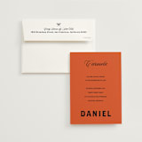 "Bold and Demure" - Wedding Invitations in Amaro by Claire - Invitation with Envelope