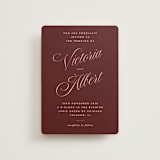 "Museum" - Wedding Invitations in Burgundy by Nazia Hyder - Front