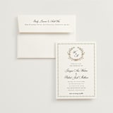 "Monogramed" - Wedding Invitations in Blush by Susan Moyal - Invitation with Envelope