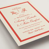 "Kitty Hawk" - Wedding Invitations in Lobster by Jackie Crawford - Detail